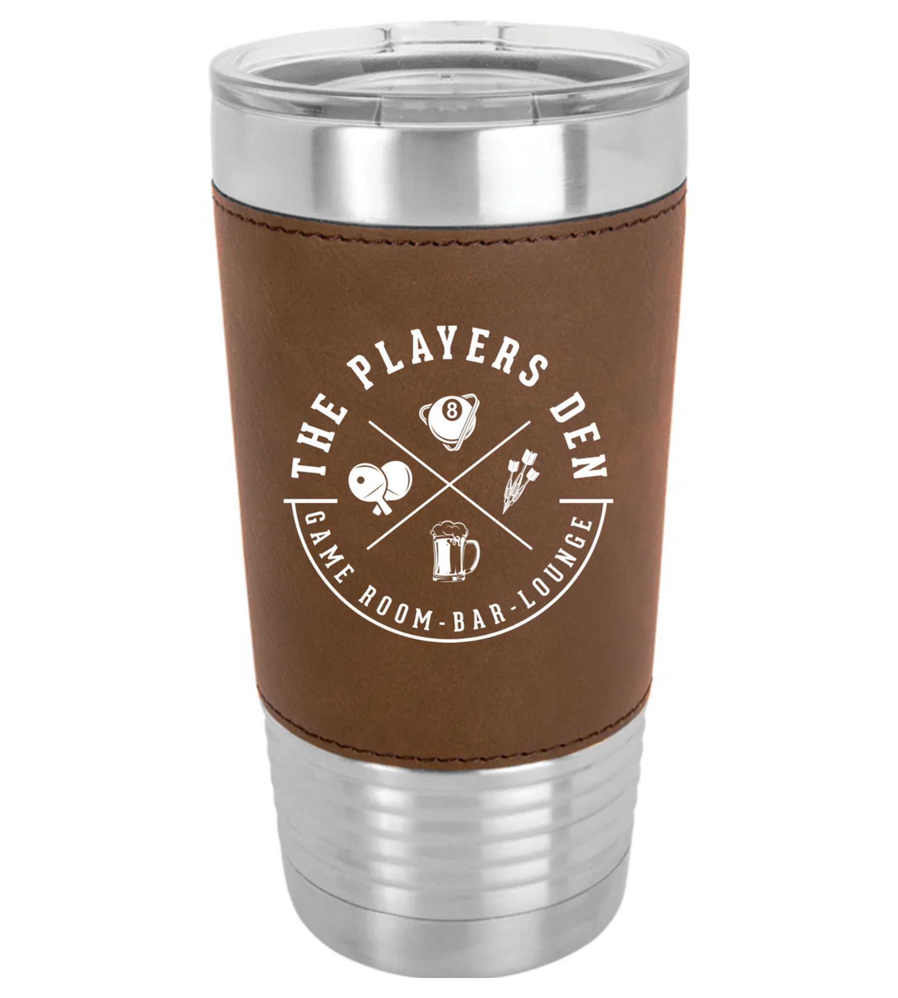 20oz Leatherette Insulated Tumbler with Clear Lid