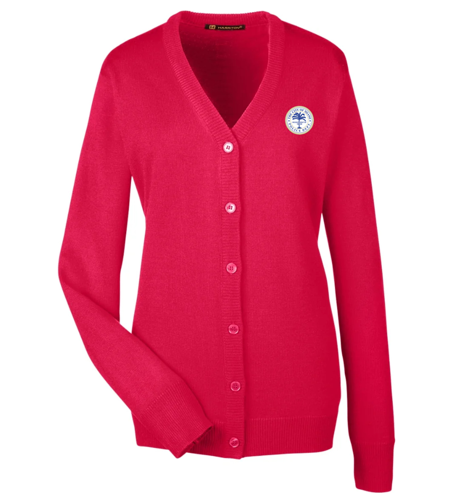 Harriton Ladies Pilbloc V-Neck Button Cardigan Sweater