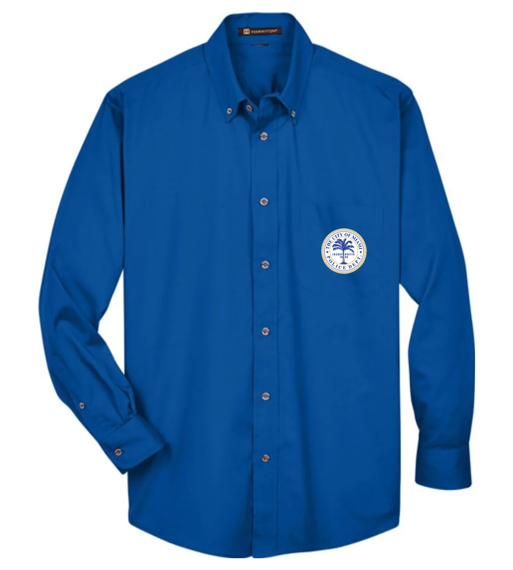 Harriton Men's Easy Blend Long-Sleeve Twill Shirt with Stain-Release