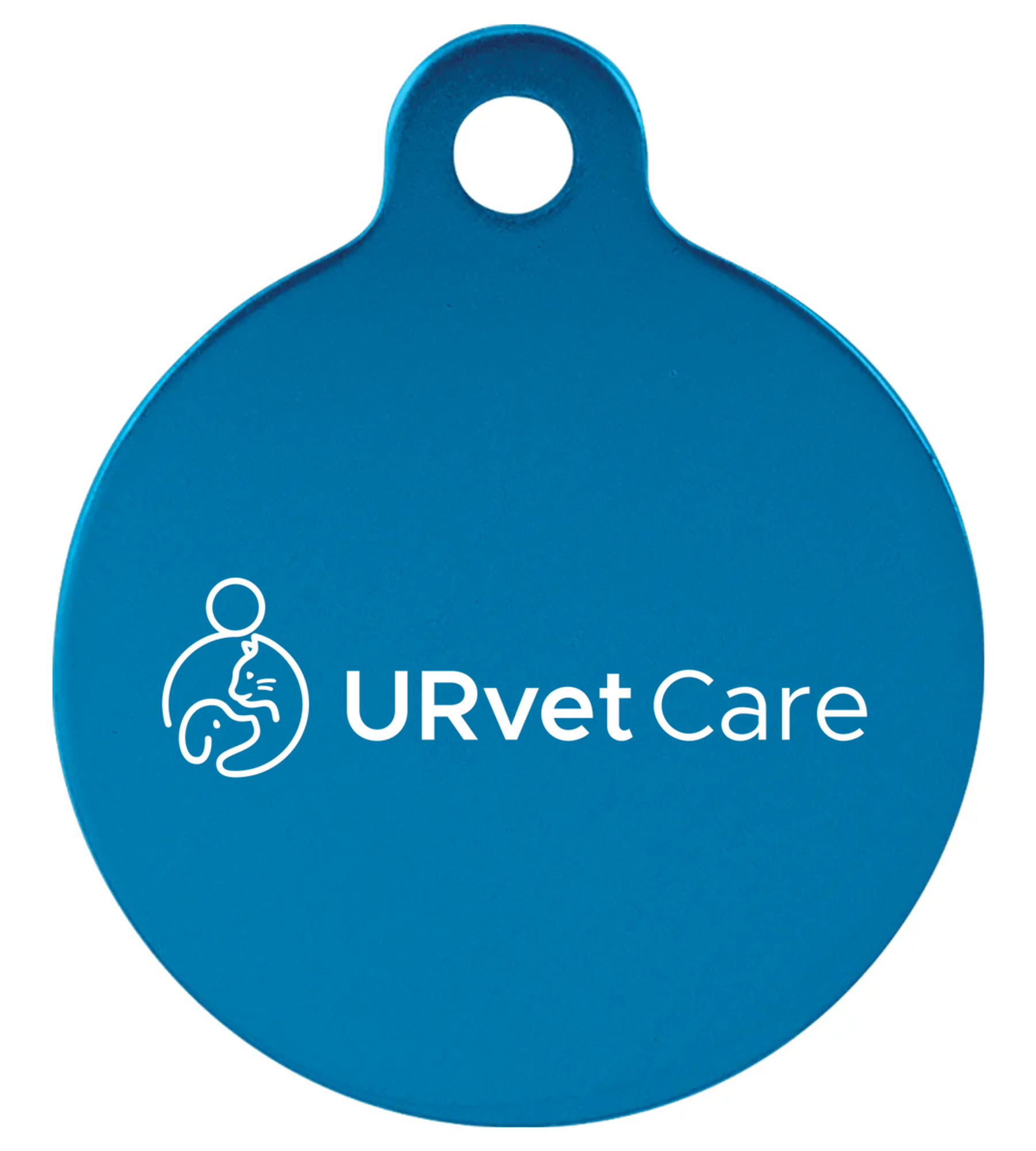 Anodized Aluminum Round Pet Tag with Tab